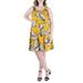 24seven Comfort Apparel Women's Plus Size Yellow Print Sleeveless Knee Length Dress
