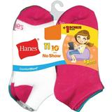 Comfortblend No Show Socks, 10 + 1 Bonus Pack (Little Girls & Big Girls)