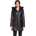 BGSD Women's Irene New Zealand Lambskin Leather Parka Coat (Reguler & Plus Size)