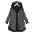 Alloet Women Hooded Knitted Coat Long Sleeve Cardigan Sweater Jacket