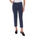 Mario Serrani Italy Womens Size 10 x 27" Slim-Fit Crop Dress Pants, Navy Medallion