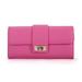 Gueuusu Ladies Clutch Bag Soft Snap Button Lychee Pattern Design Long Wallet