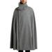 INCERUN Mens Solid Color Casual Wool Coat High Neck Coats Shawl Cloak Ponchos