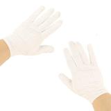 Men's Matte 100% Cotton Stretchy Wrist Plain Blank Thin Gloves White 1 Pair Medium