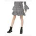 MICHAEL KORS Womens Black Houndstooth Short Ruffled Skirt Size XXL