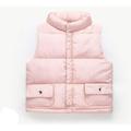 Baby Boys Girls Solid Down Cotton Vest Warm Lightweight Jacket Puffer High Neck Waistcoat Outwear Down Coat