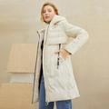 Simplee Elegant warm women winter coat with hat Casual pocket parka