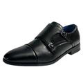 Bruno Marc Mens Business Dress Lace-up Cap toe Oxford Shoes Monk Strap Slip On Loafers US HUTCHINGSON_2 BLACK Size 9