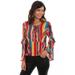 Scully Womens Serape Rayon Ruffle L/S Blouse S