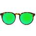 WearMe Pro - Retro Round Flat Top Frame Mirrored Fashion Sunglasses