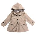Kids Girls Kids Jacket Trench Hooded Coat Windbreaker Outerwear Clothes