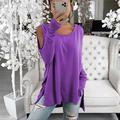 Women's T-Shirt Pullovers Skew Collar Sexy Long Sleeve Tshirt Top Loose Tshirts Tops T-Shirt