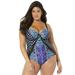 Swimsuits For All Women's Plus Size Macrame Underwire One Piece Swimsuit