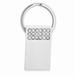 Solid Rectangle Swarovski CZ Cubic Zirconia Crystal Key Ring 4.25"