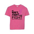 Inktastic My Mimi's Fight is My Fight- breast cancer awareness Child Short Sleeve T-Shirt Unisex Retro Heather Pink XS