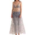 Hhchenyulemon Women Mesh Sheer Sling Dress Bikini Cover Up Sequins Dress