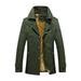 Men Long-sleeved Trench Coat Classic Solid Color Autumn Winter Mid-length Casual Slim Fit Windbreaker