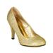 Pierre Dumas BI88 Women Glitter Leatherette Round Toe Single Sole Stiletto Heel Pump