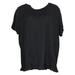 Anybody Women's Top Sz XL Crinkle Knit T-Shirt with Ruffle Hem Black A353784