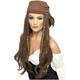 Smiffy's Costumes Womens Pirate Wench Brown Wig Bandana With Braids Costume Accessory
