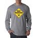 True Way 640 - Unisex Long-Sleeve T-Shirt Under Construction Sign Workout Flex Gym Small Heather Grey