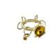 Alamode LO600 Unisex Gold Brass Key Ring with Synthetic in Topaz