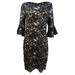 DKNY Women's Lace Bell-Sleeve Sheath Dress (8, Black)