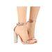 Colisha Women Rhinestone High Heel Anti-Slip Sandals Chunky Heels Ladies Pumps Summer Party Outdoor