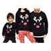 Fysho Christmas Cute Deer Pattern Family Matching Xmas Casual Sweater Pullover Tops, Kid, Mom, Dad