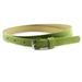 2Pcs Women's Faux Leather Skinny Hip or Waist Dress Belt - Ladies Casual Strap Cinto Belts, Green