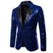 Men Sequin Coat Rock Elegant Long Sleeve Blazer Modern Formal Suit Fashion Jacket Spring Autumn Workwear Outerwear Tuxedo