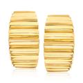 Tiffany & Co. Jewelry C. 1980 Vintage Pre-Owned 18kt Yellow Gold Ridged Clip-On J-Hoop Earrings