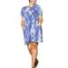 Sexy Dance Womens Oversized Tunic Dress with Pockets Tie Dye Loose Swing Casual Short T-Shirt Empire Waist Ruffle Dresses