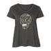 Inktastic Halloween Day of the Dead Crazy Cool Sugar Skull Adult Women's Plus Size V-Neck Female Smoke Grey 3X