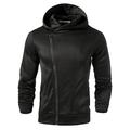 Chinatera Men Winter Long-Sleeves Teenager Boy Outwear Zipper Hooded Coat (Black XL)