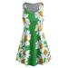 Mnycxen Women's Sexy Summer Dress Women's Ladies Plus Size Floral Print Sleeveless O-Collar Mini Dress