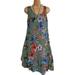 Plus Size Women Summer Beach Dress V Neck Tunic Dress Loose Casual Sleeveless Strap Boho Sundress S-5XL ï¼ˆThe Size is a litte small, please choose two size larger size than yoursï¼‰