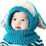 Hirigin Baby Girls Hooded Scarf Earflap Knitted Cap Winter Beanie