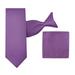 2 Piece Set: Jacob Alexander Men's Woven Subtle Mini Squares Clip-On Neck Tie and Pocket Square - Purple