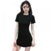 Women Bodycon Striped Printed Sexy Mini Dress Black White Short Sleeve O-Neck Slim T-shirt Dresses