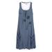 Sexy Dance Women's Fashion Summer Sexy O-Neck Sleeveless Pocket Tank Dress Loose Beach Sundress Dandelion Flower Print Fake Two-piece Dress Ladies Beach Cover Up Dresses