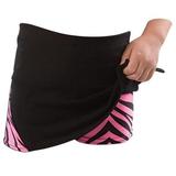 Pizzazz 6100AP -BLKHPZ-YM 6100AP Youth Animal Print Skirt with Boys Cut Brief, Black with Hot Pink Zebra - Medium