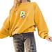 Winnereco Women Sunflower Crewneck Tops Oversize Long Sleeve Sweatshirt (Yellow 3XL)