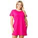 Women's Short Sleeve Cut Out Back Dress with Pockets (Plus Size)