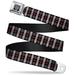 BD Wings Logo Brushed CLOSE-UP Black Silver Seatbelt Belt - Plaid Black Red Seatbelt Belt Standard