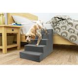 Archie & Oscar™ Grommit High Density Foam 5 Step Pet Stair, Microsuede in Gray | 20 H x 15 W x 25 D in | Wayfair D417ECC2114A43259CDA7A5CD7EA3F58