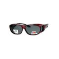 SA106 Polarized Womens 63mm Over the Glasses Rectangular Fit Over Sunglasses Red