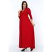 PLNA5215 - Women's 3/4 Sleeve Floral Print Plus Size Casual Party Maxi Dress