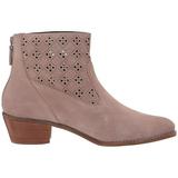 Cole Haan Jayne Bootie Stone Taupe Suede/Perf Suede/Dark Natural Semi Shine Stack