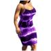 Miarhb Womens Summer Spaghetti Strap Tie-Dye Bodycons Scoop Neck charming Mini Dress(S-5XL)